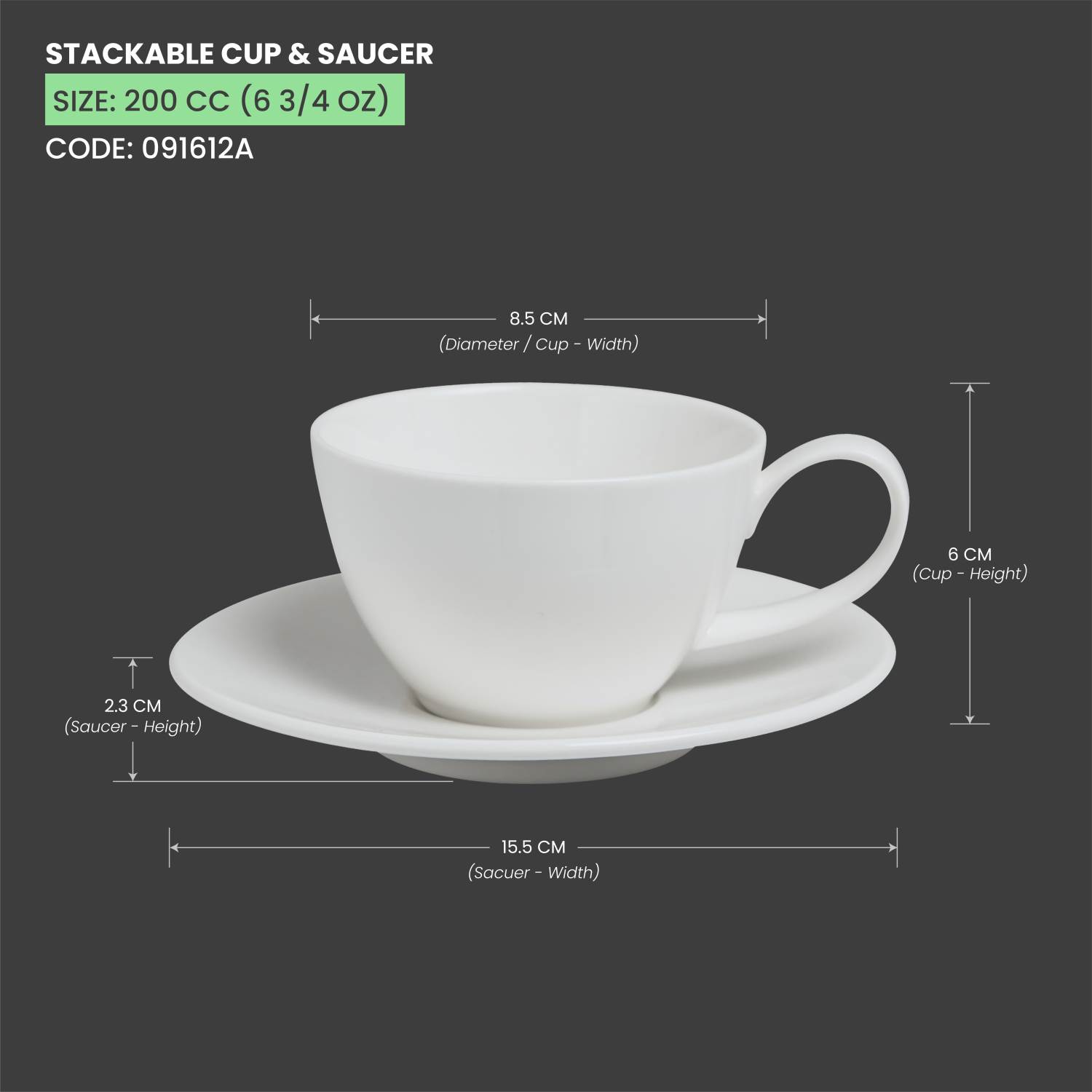 Baralee Simple Plus Stackable Cup 200 Cc (6 3/4 Oz)