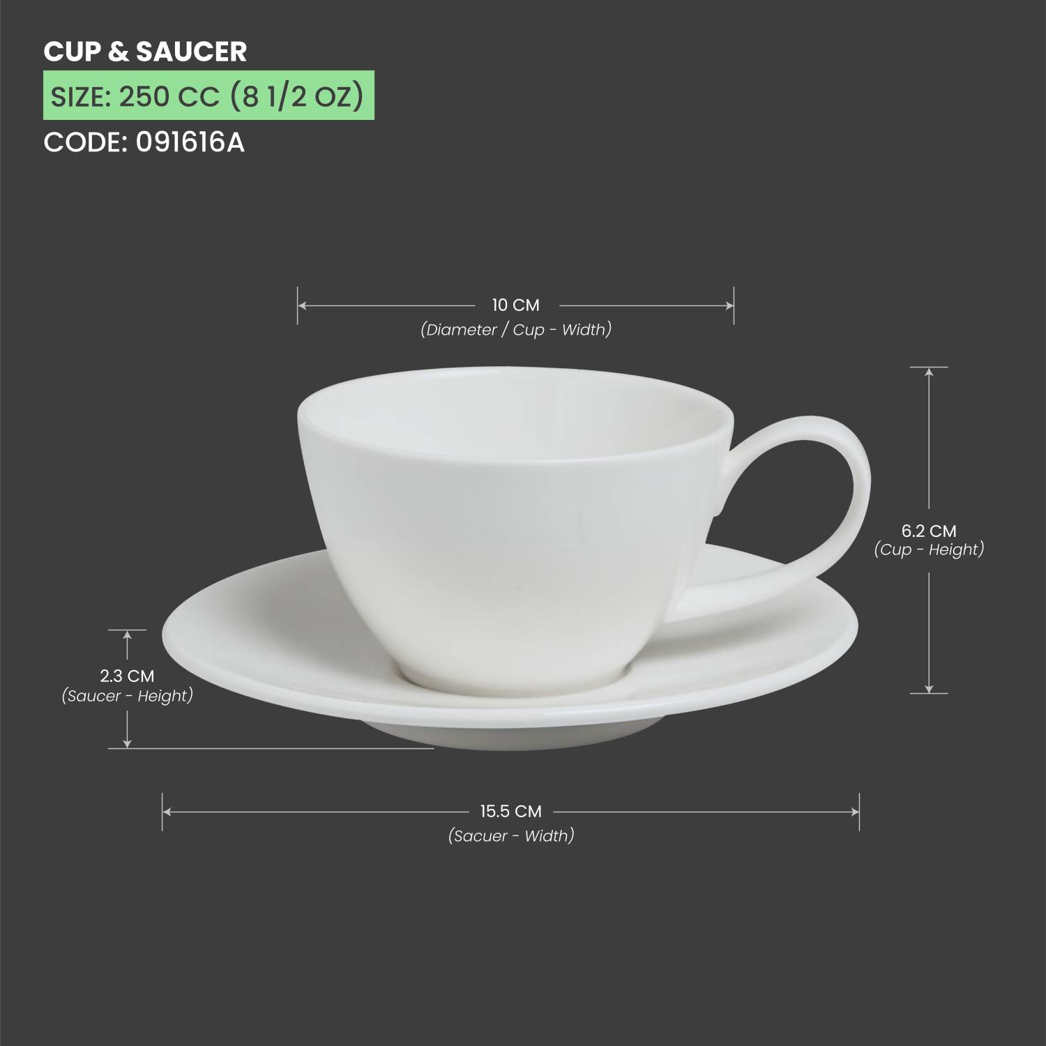 Baralee Simple Plus Cup 250 Cc (8 1/2 Oz)