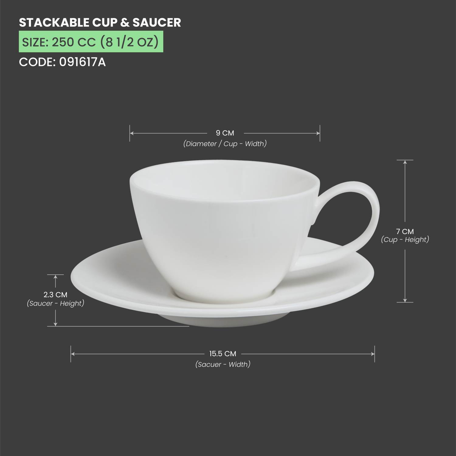 Baralee Simple Plus Stackable Cup 250 Cc (8 1/2 Oz)