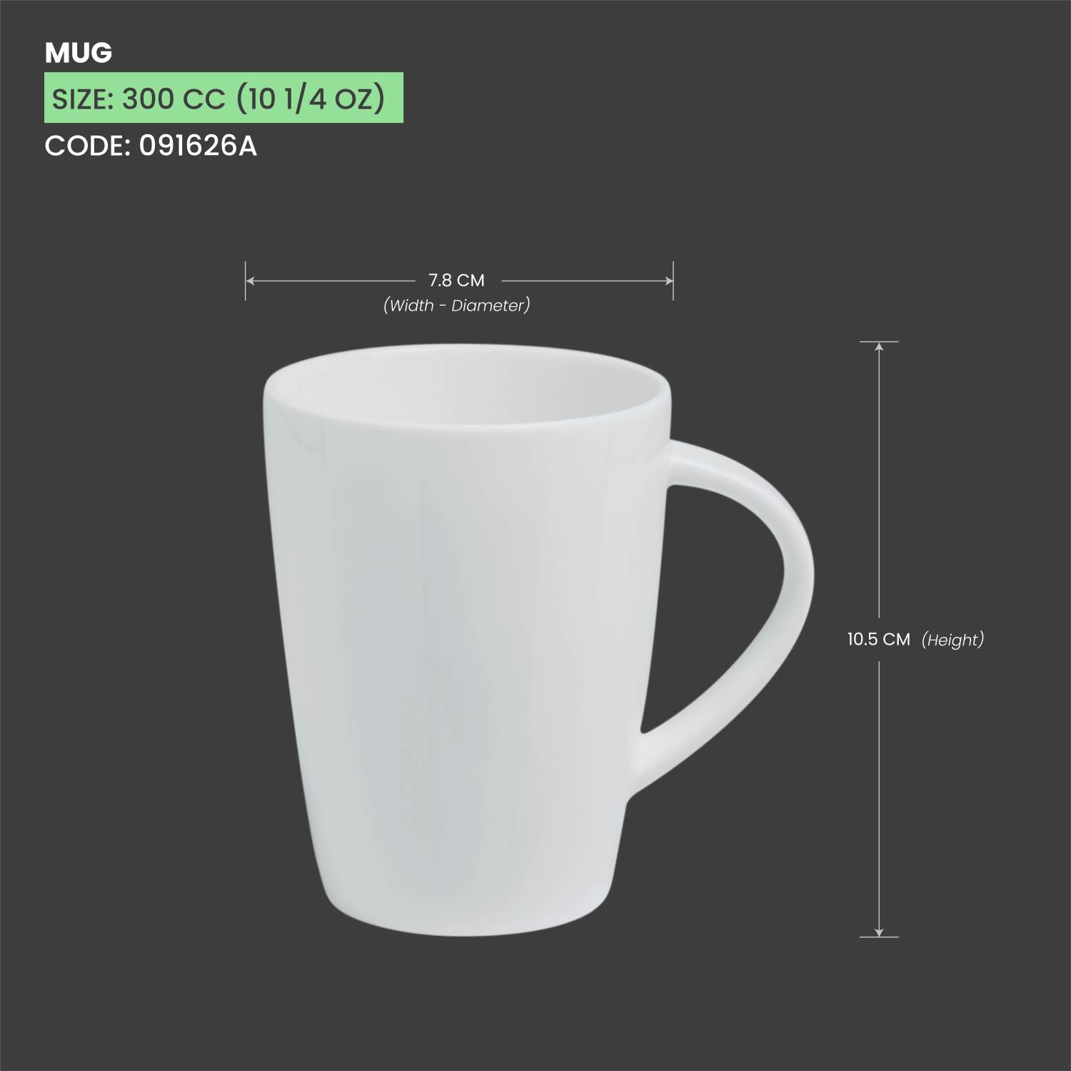 Baralee Simple Plus Mug 300 Cc (10 1/4 Oz)