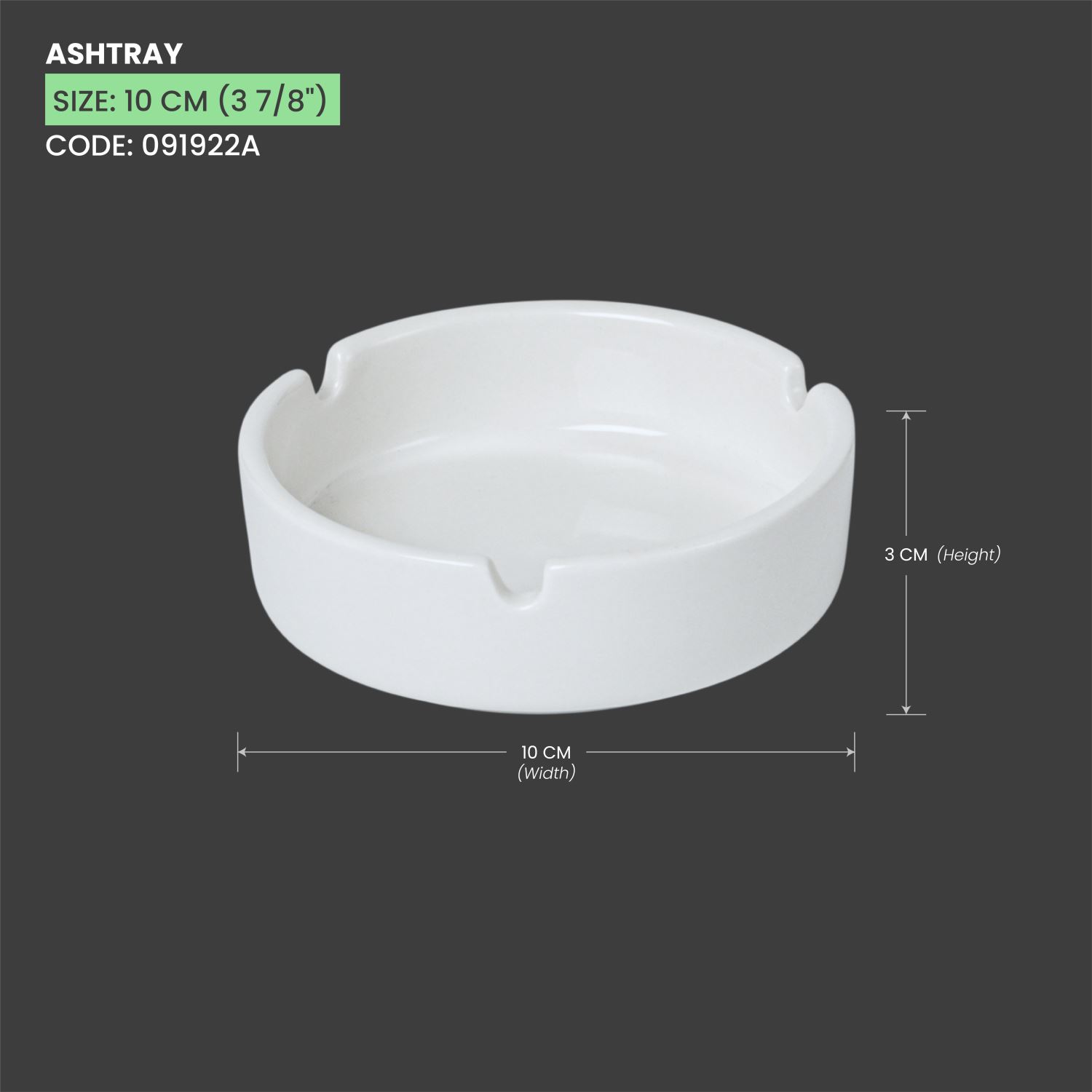 Baralee Simple Plus Ashtray 10 Cm