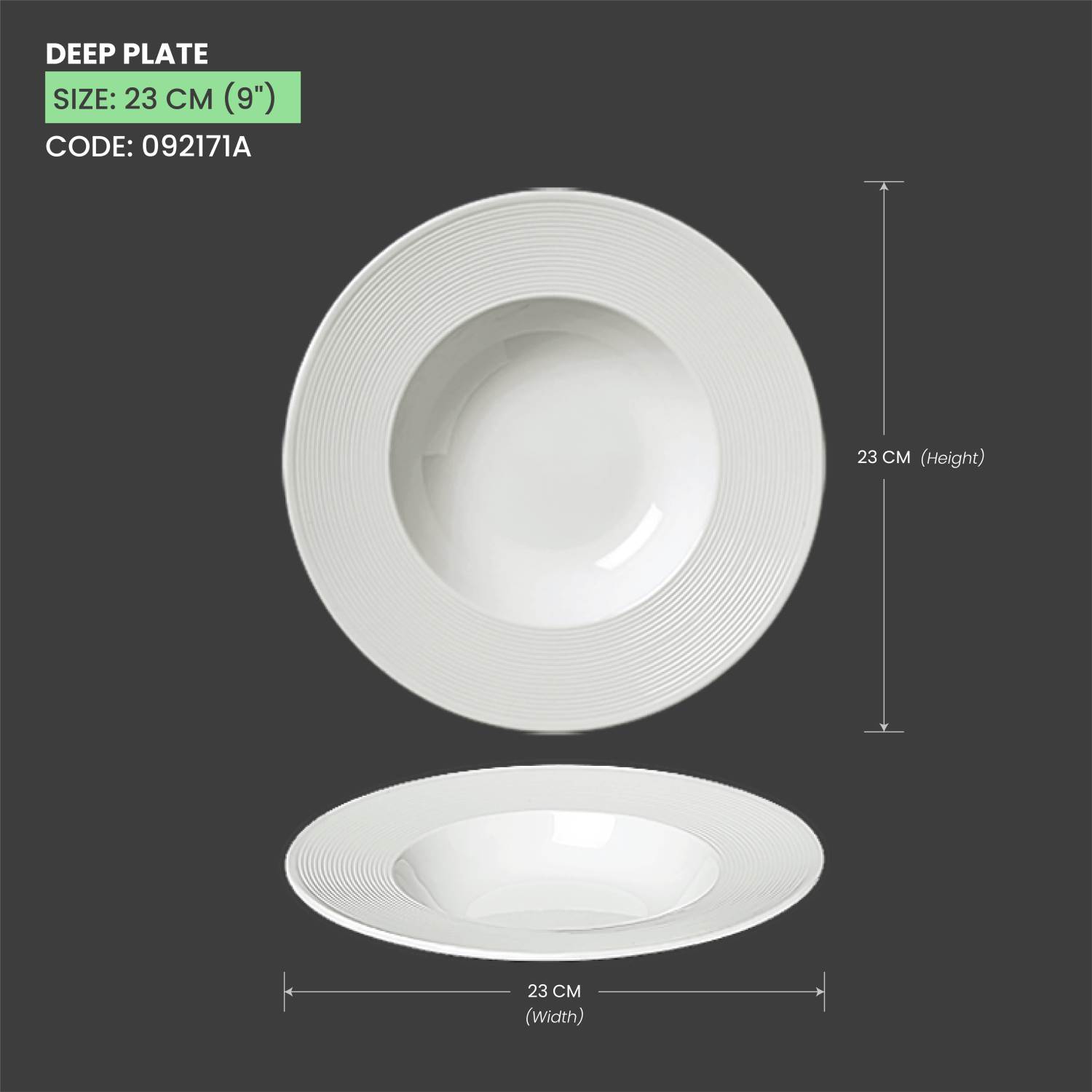 Baralee Wish Deep Plate 23 Cm (9")