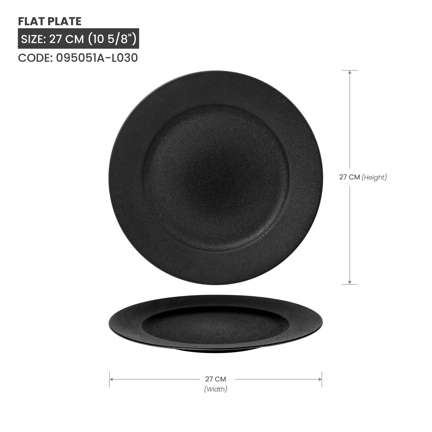 Baralee Black Sand Flat Plate 27 Cm