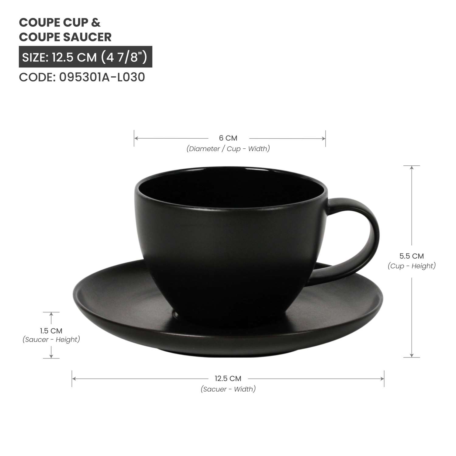 Baralee Black Sand Coupe Saucer 12.5 Cm (4 7/8")