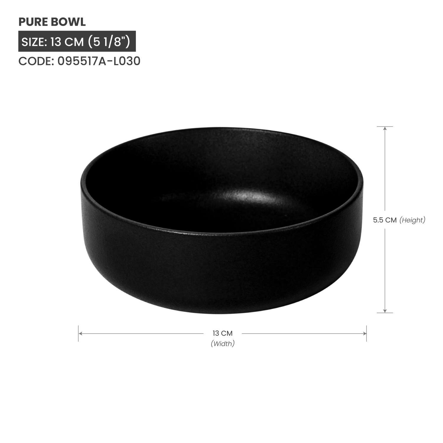 Baralee Black Sand Pure Bowl 13 Cm