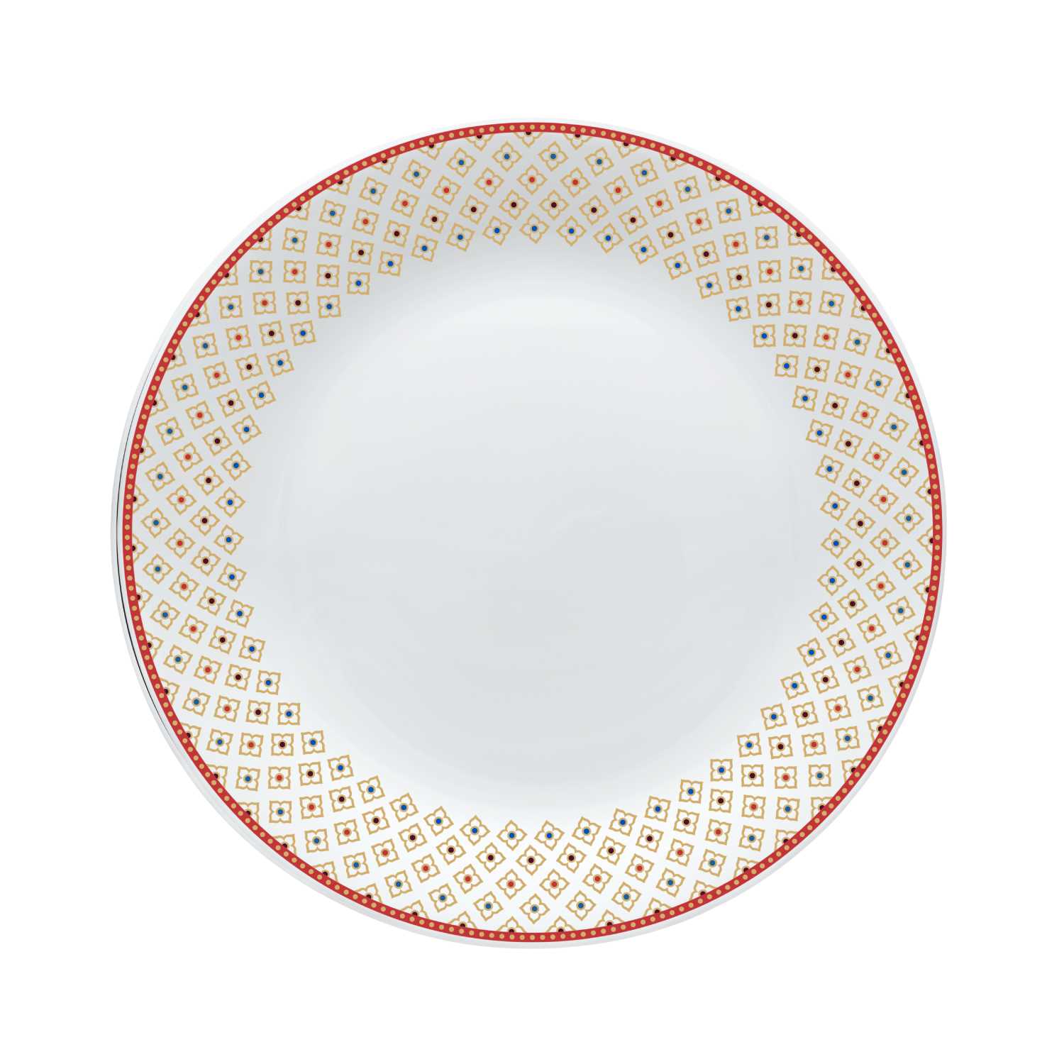 Larah Plano Opal Dinner Set (12 Pcs Set)-Red