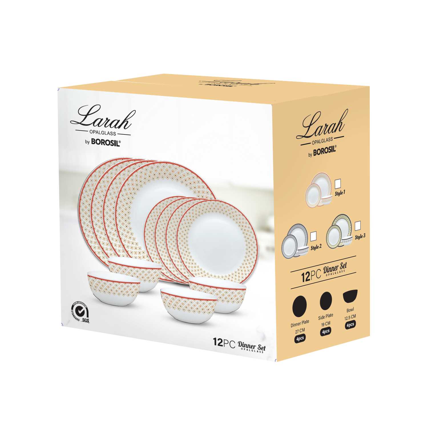 Larah Plano Opal Dinner Set (12 Pcs Set)