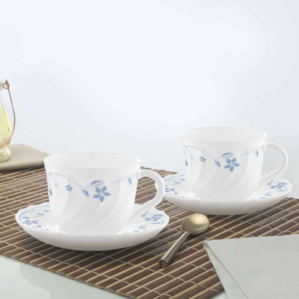 Larah By Borosil Cup And Saucer Set (Set Of 6)