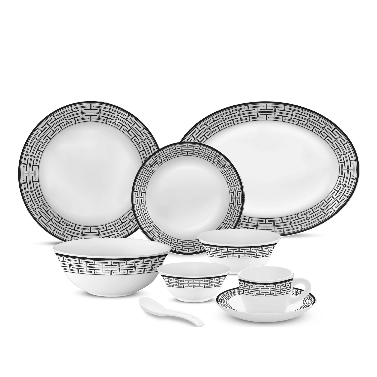 LARAH PLANO OPAL 50 PC DINNER SET ZAHARA Black