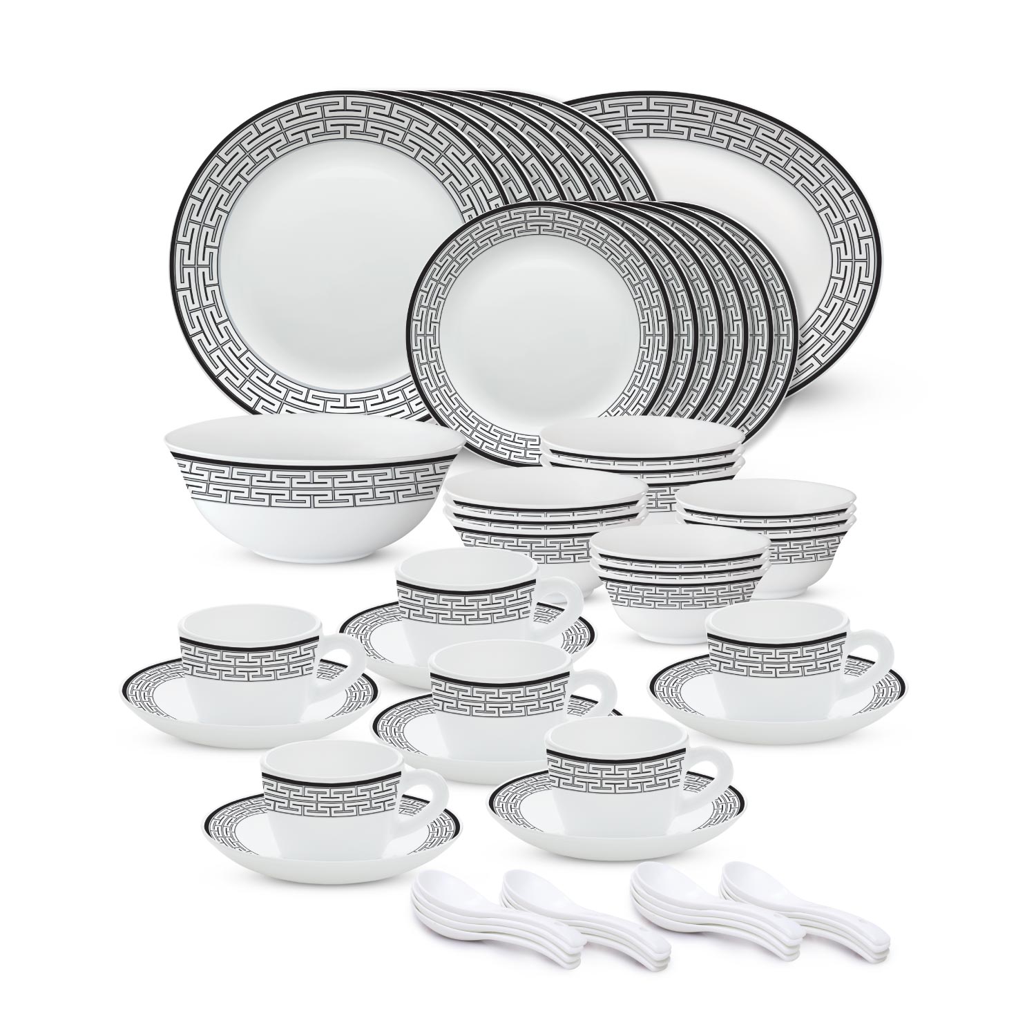 LARAH PLANO OPAL 50 PC DINNER SET ZAHARA Black