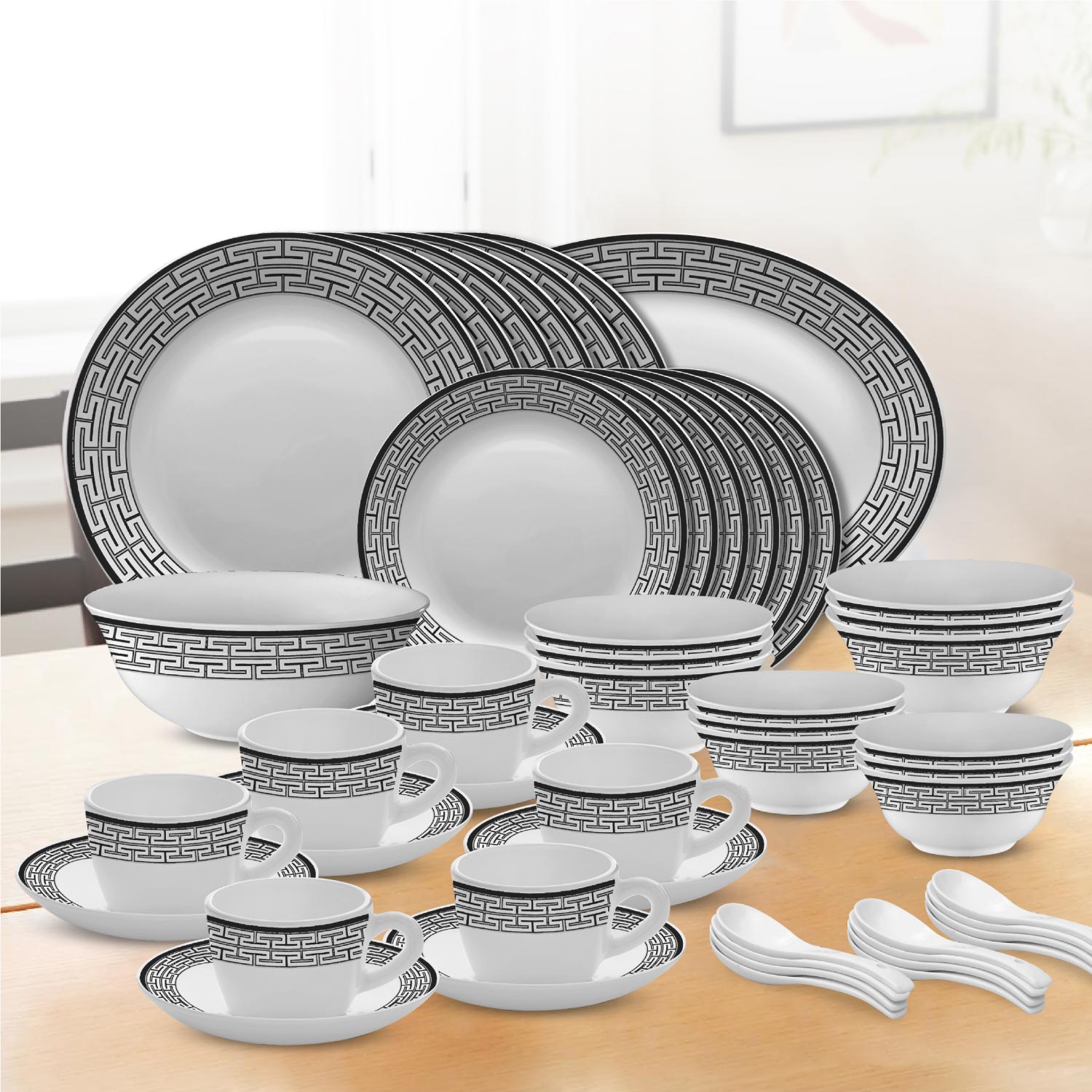 LARAH PLANO OPAL 50 PC DINNER SET ZAHARA Black