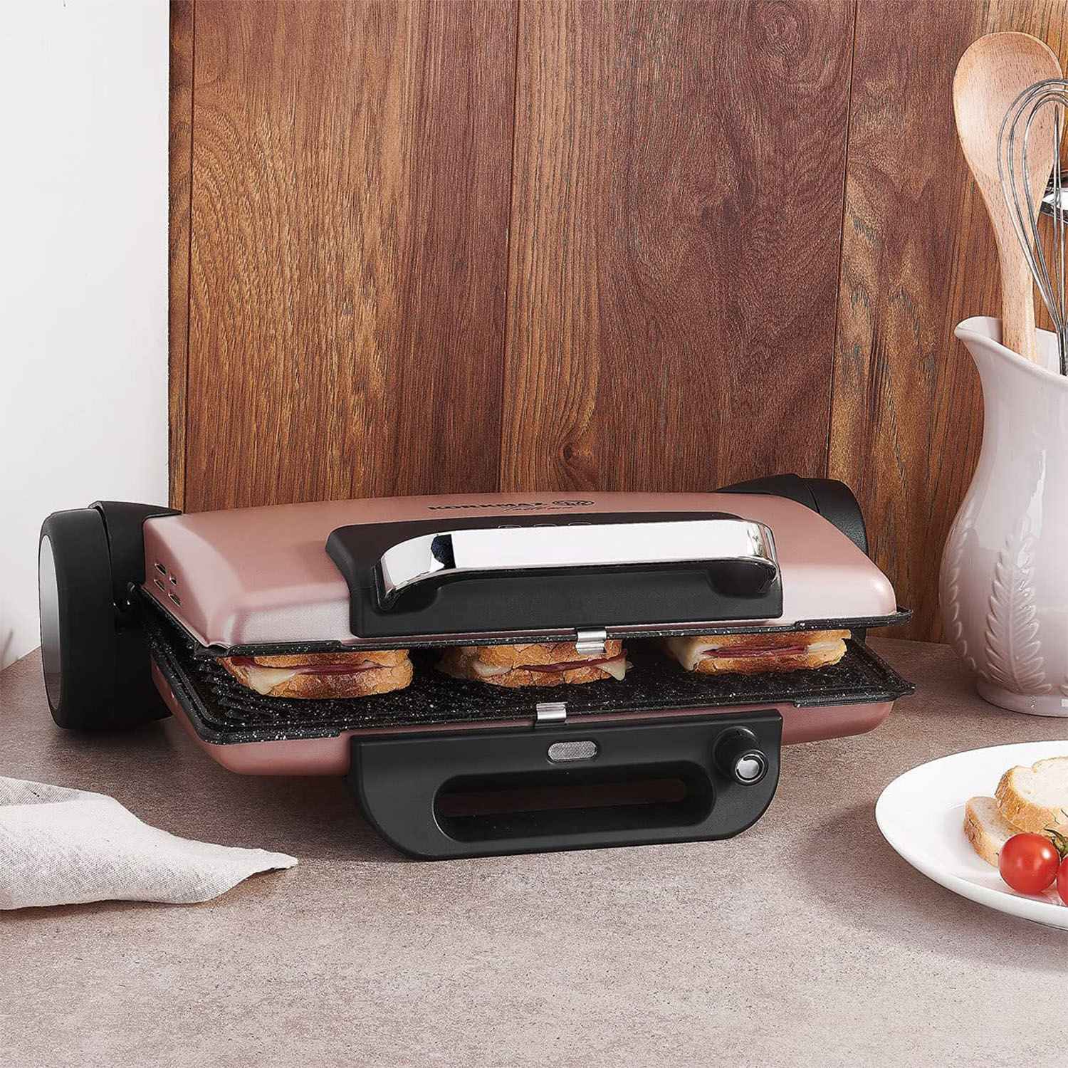 Korkmaz Tostema Maxi Toaster Rosa - Non-Stick - Gold