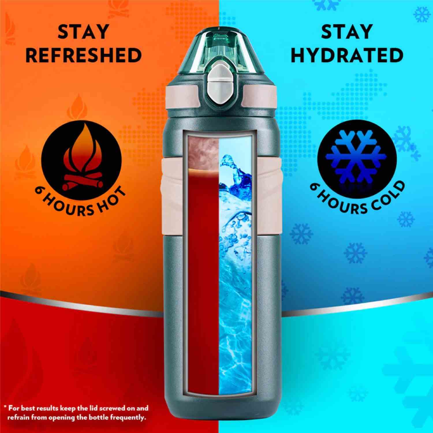 Borosil Hydra Adventure, Insulated Stainless Steel Bottle, 560 Ml