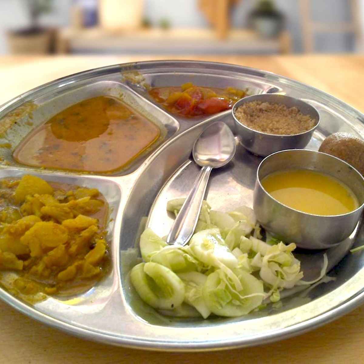 Raj Steel Four Partition Tray