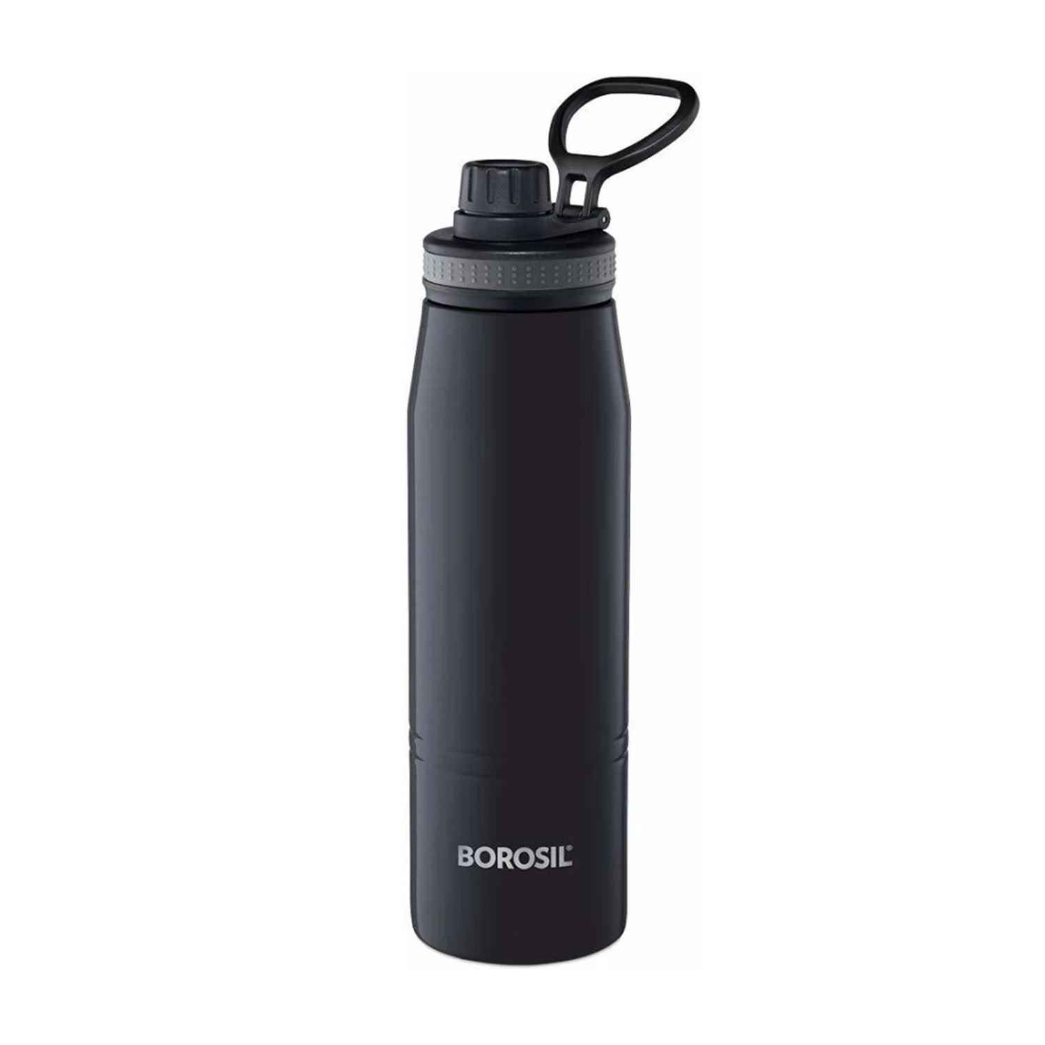 Borosil Vaccum Gosport Bottle Black 600Ml