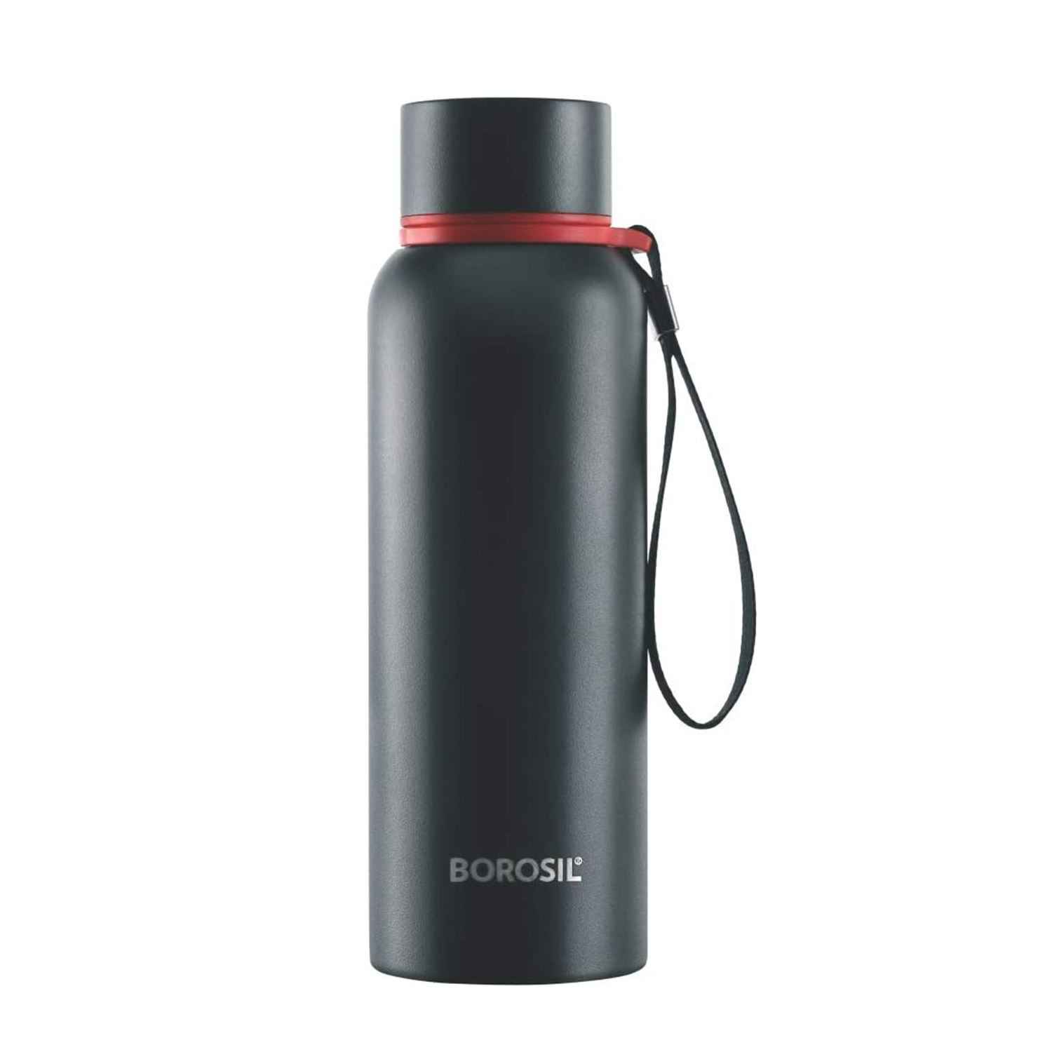 Borosil Vaccum Trek Bottle Black 500Ml