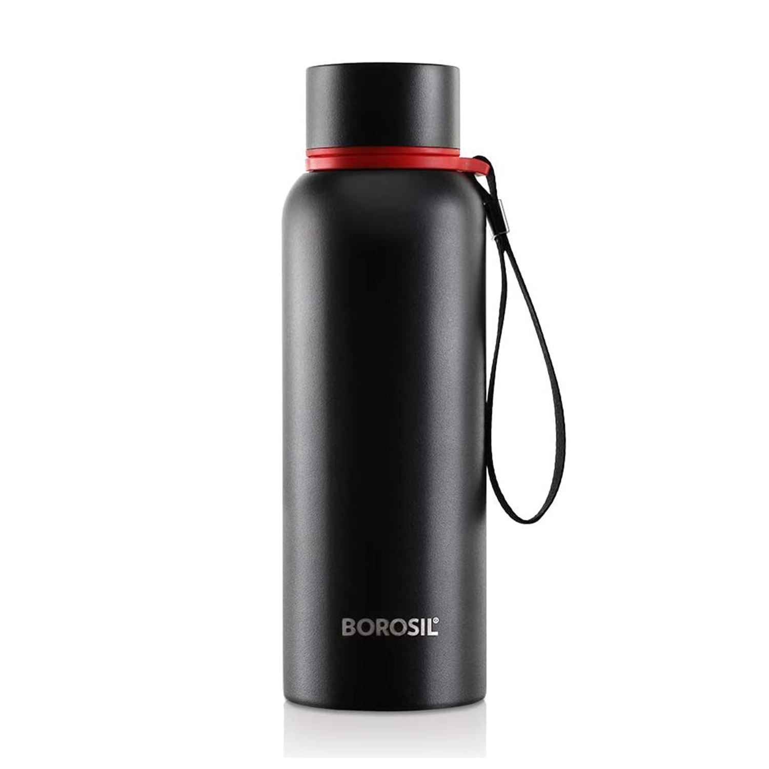 Borosil Vaccum Trek Bottle Black 700Ml