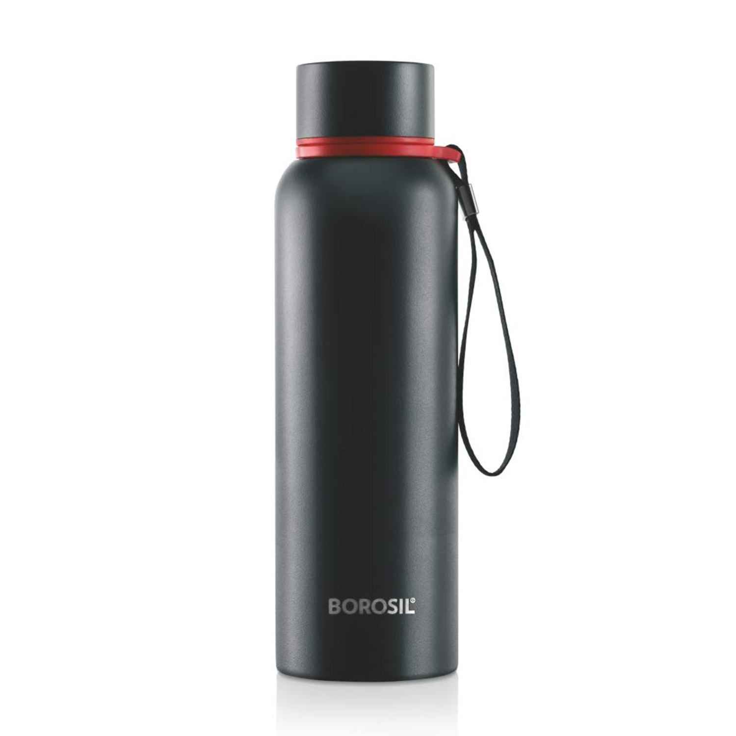 Borosil Vaccum Trek Bottle Black 850Ml