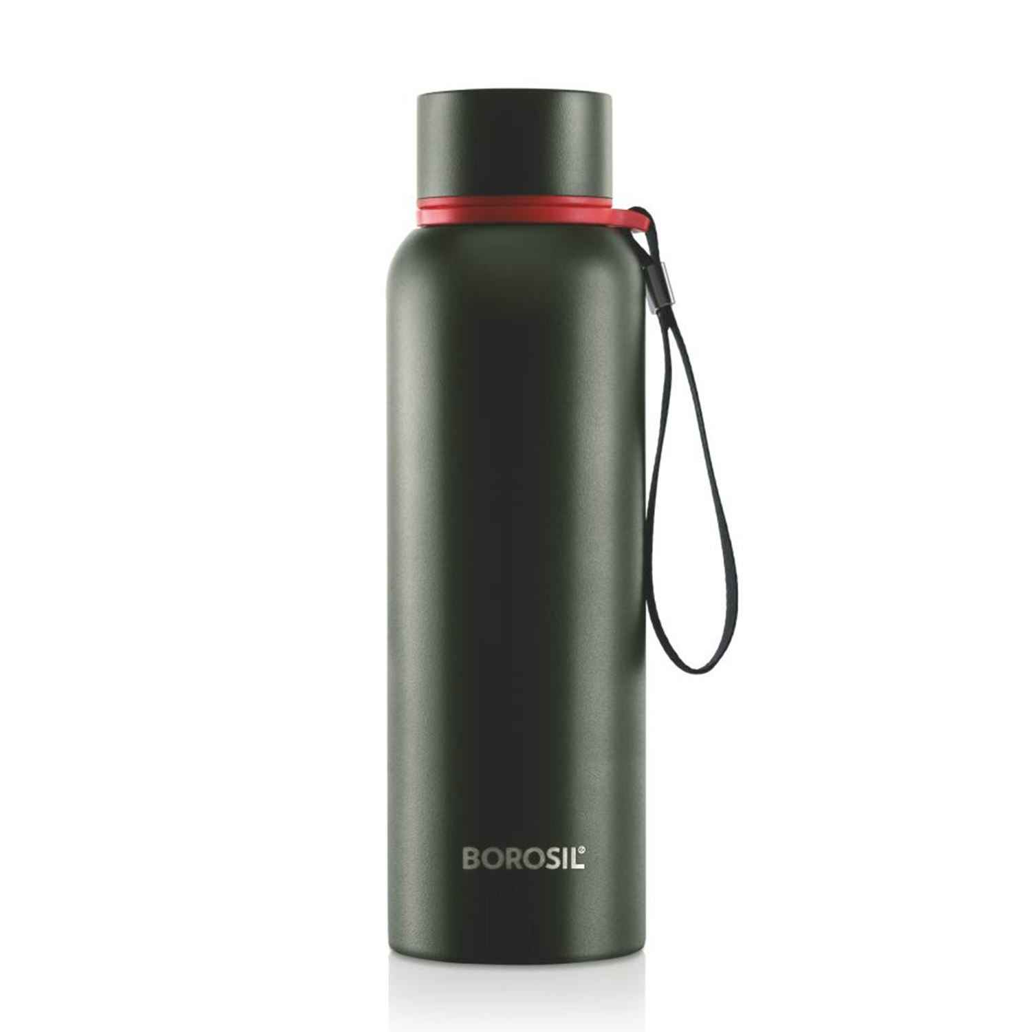 Borosil Vaccum Trek Bottle Green 850Ml