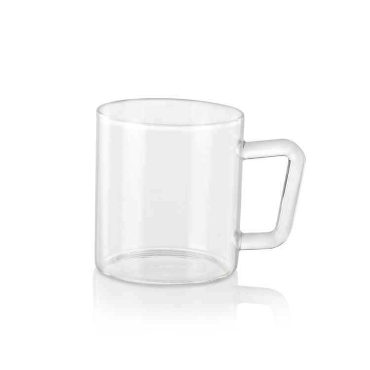 Borosil Classic Glass Mug Set - 190 Ml With Handle Set Of 6