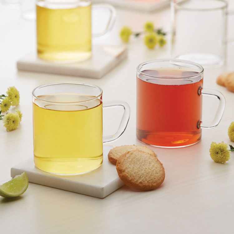 Borosil Classic Glass Mug Set - 190 Ml With Handle Set Of 6