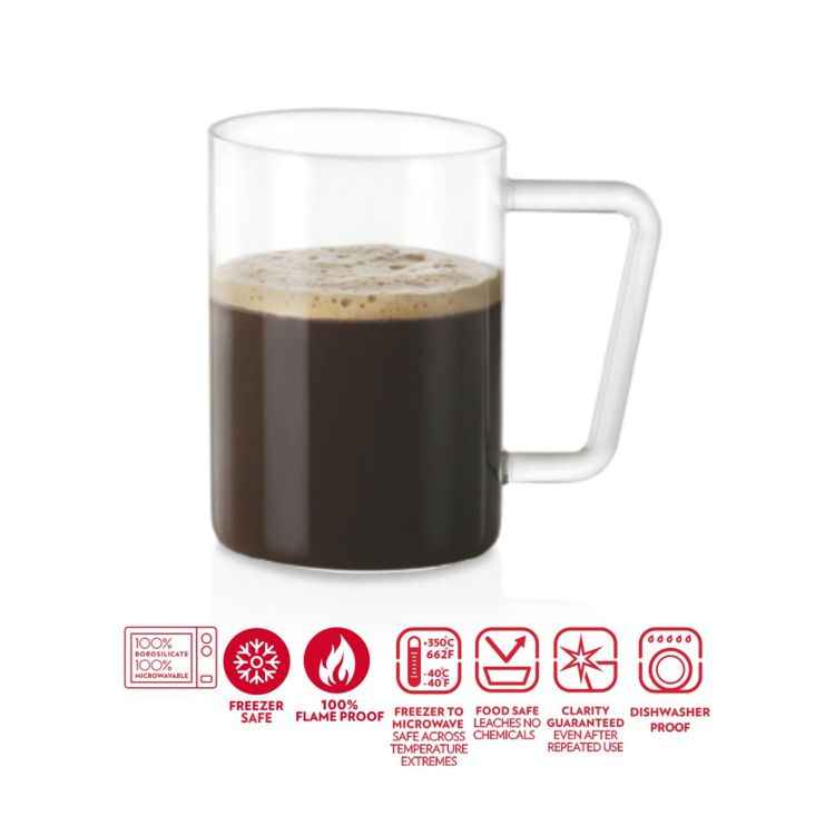 Borosil Classic Grande Beer Mug Set 500 Ml Set Of 2