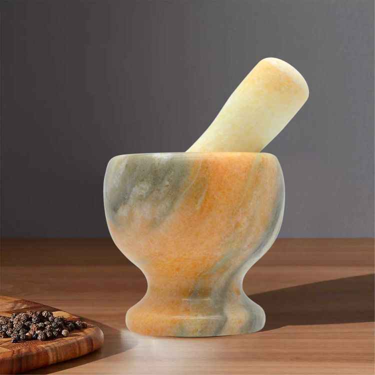 Raj Marble Mortar And Pestle Set