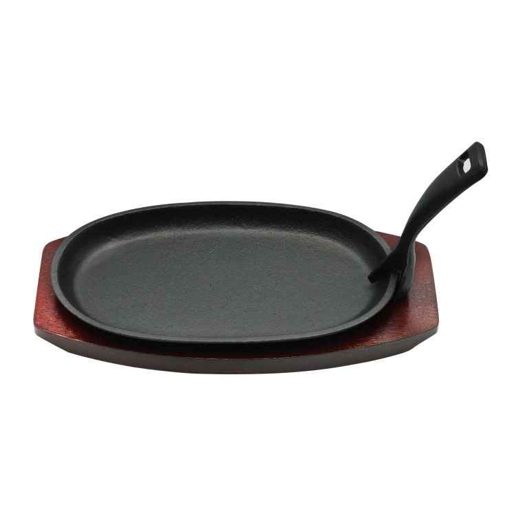 Kitchen Master Iron Oval Sizzler Tray With Holder