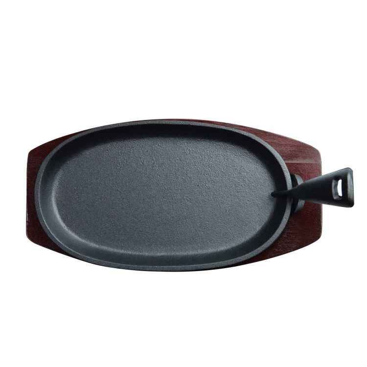 Kitchen Master Iron Oval Sizzler Tray With Holder