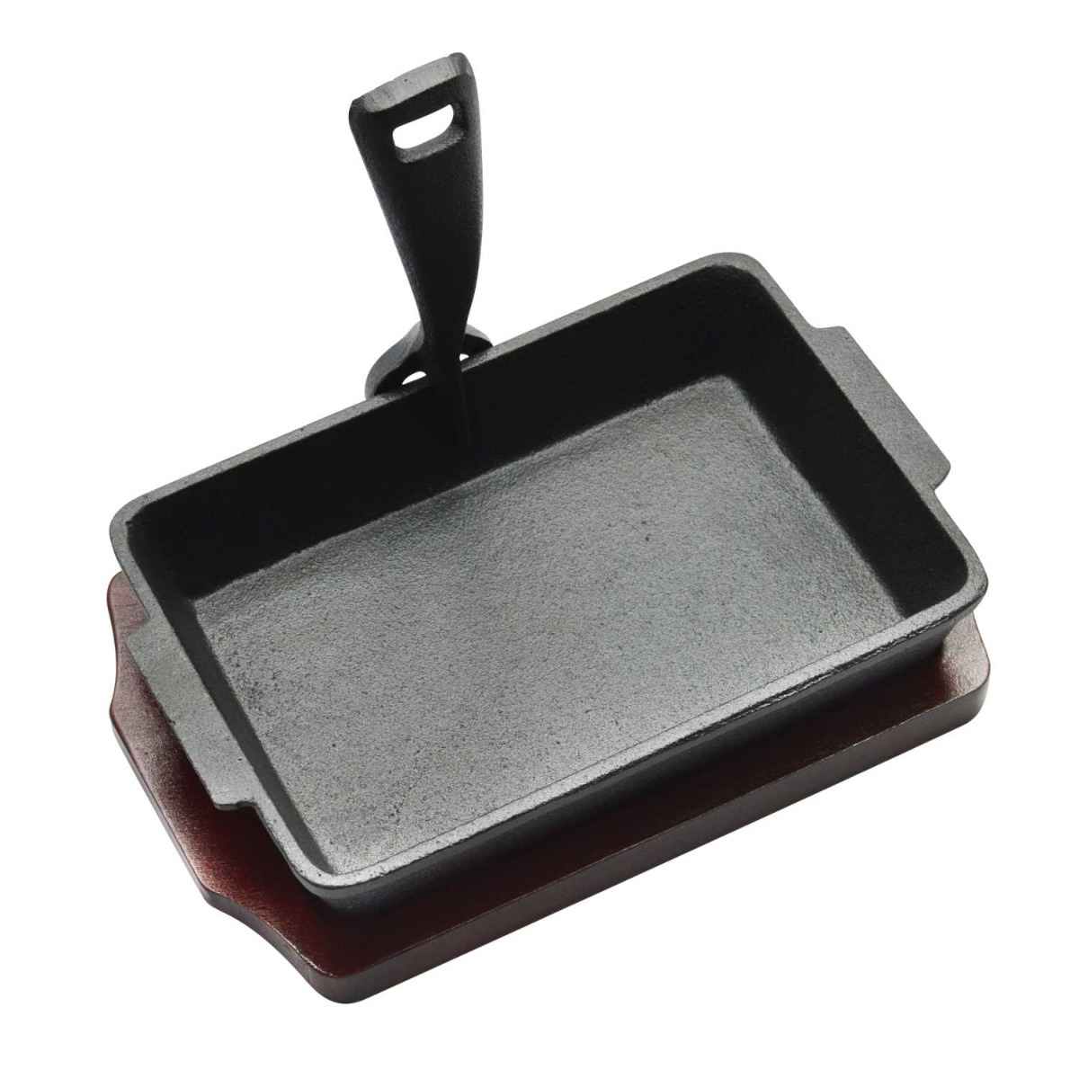 Kitchen Master Iron Rectangle Sizzler Tray With Holder