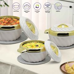 SELVEL SWIRL GOLD CASSEROLE SET HOTPOT SET 3 PC SET (1500/2000/3300 ML)