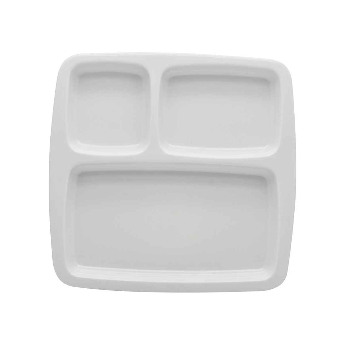 Dinewell Melamine 3 Partition Tray White