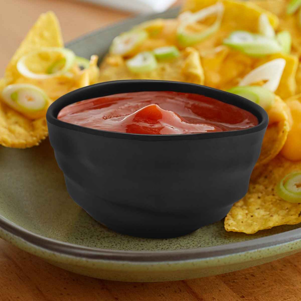 Dinewell Melamine Side Bowl Black Matte Finish