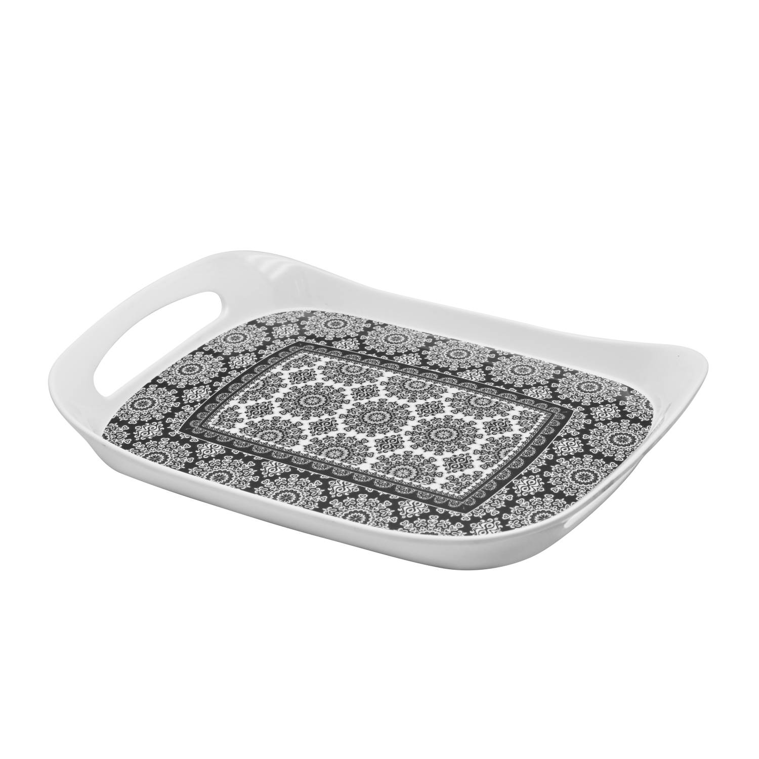 Rk Comfort Tray Medium Black Abstract, Dwt1073Bab, 14" X 9.6"