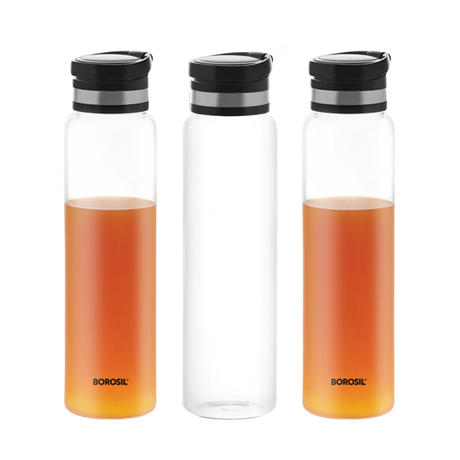 Borosil Easy Go Glass Bottle Set of 3 