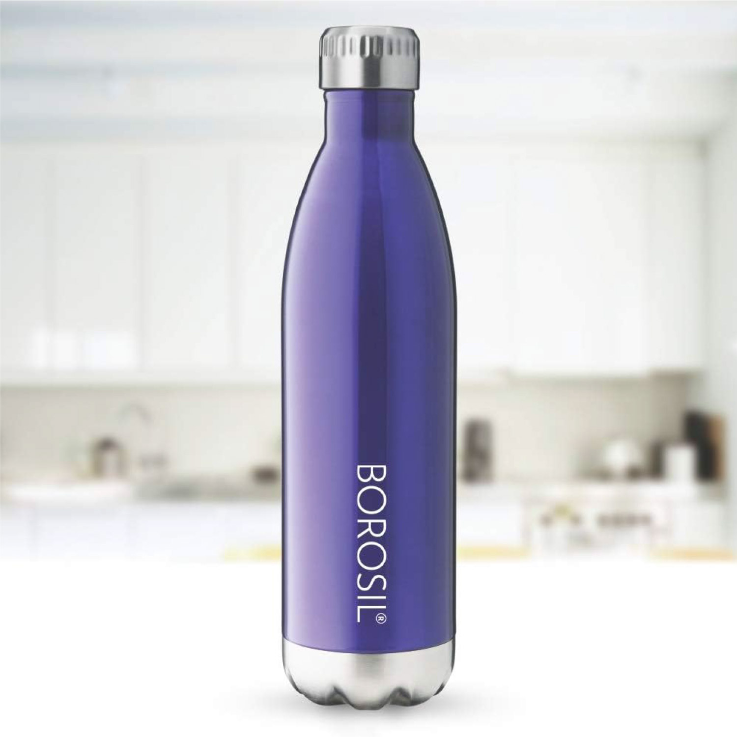 Borosil Vacuum Bolt Bottle Blue - 1 LTR