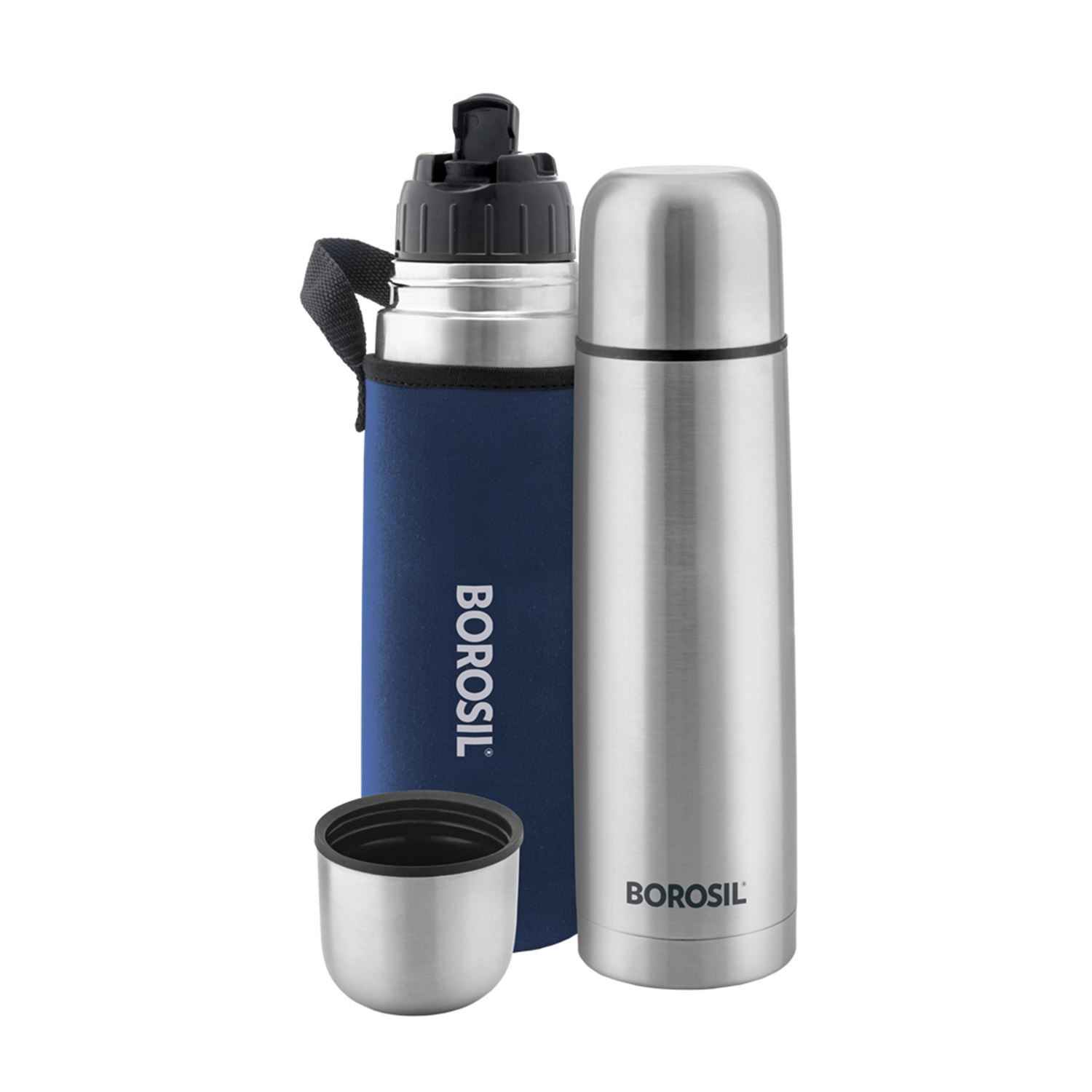 Borosil Vaccum Thermo Flask Blue