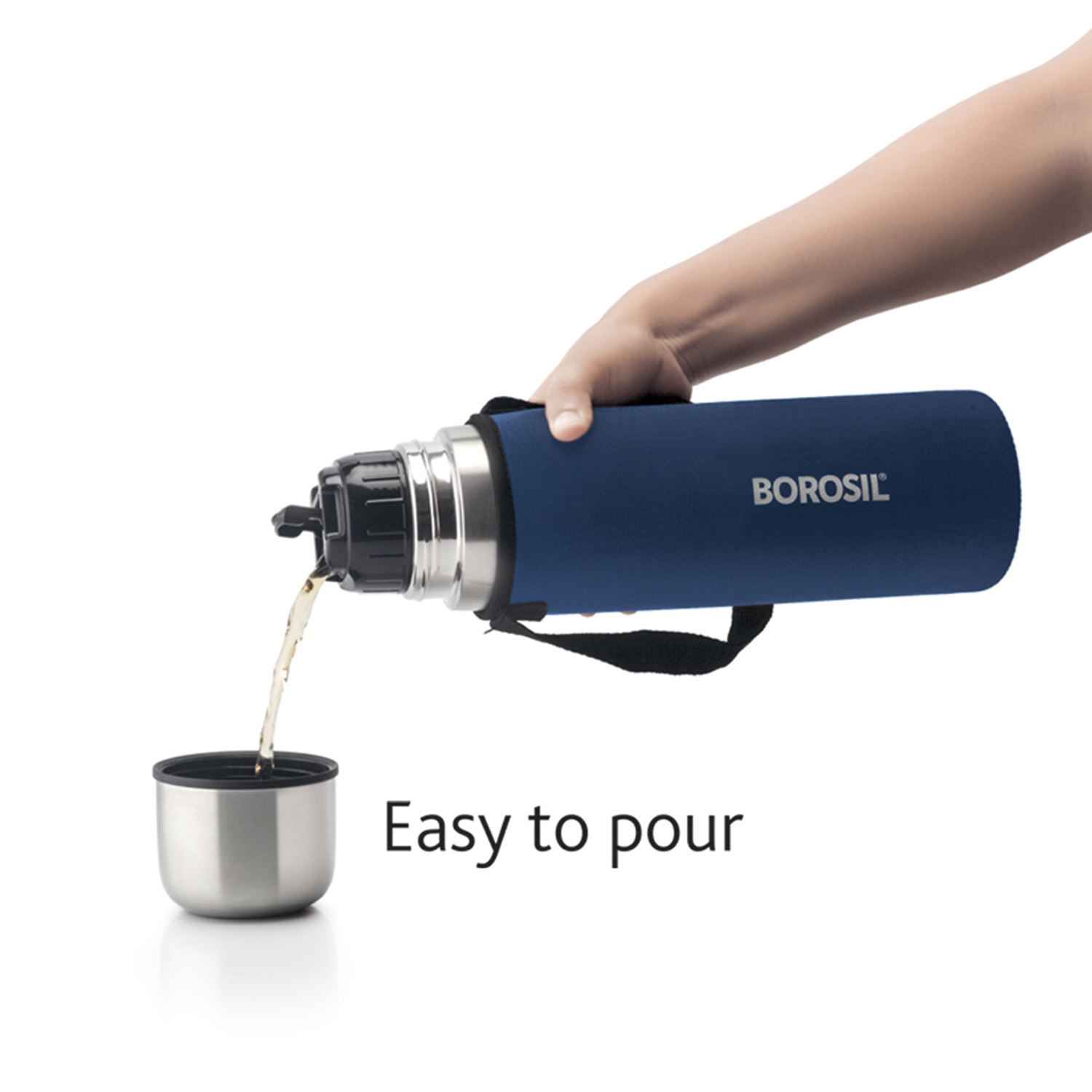 Borosil Vaccum Thermo Flask Blue 350Ml