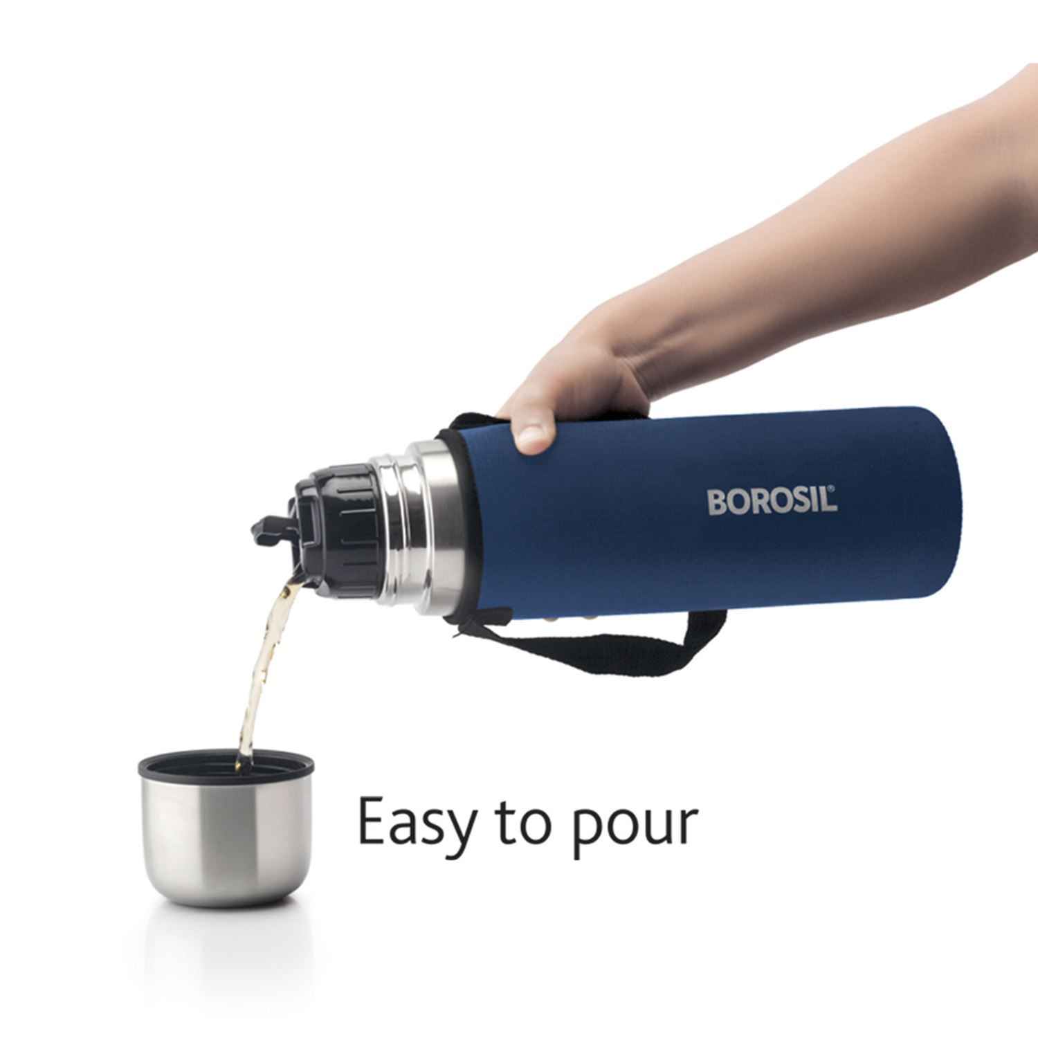 Borosil Vaccum Thermo Flask Blue 500Ml