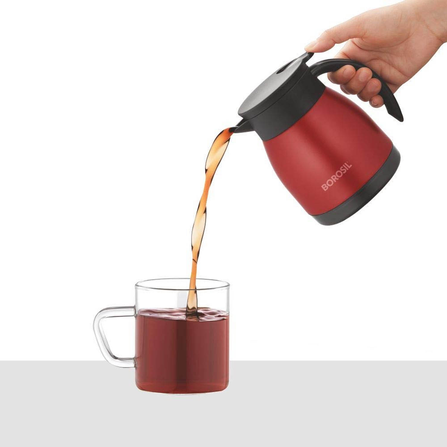 Borosil Vacuum Insulated Teapot Flask - Stainless Steel