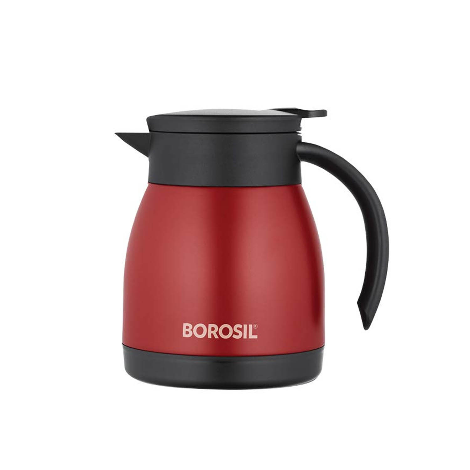 Borosil Vacuum Insulated Teapot Flask - Stainless Steel - 500 ML - FLKT50RED12