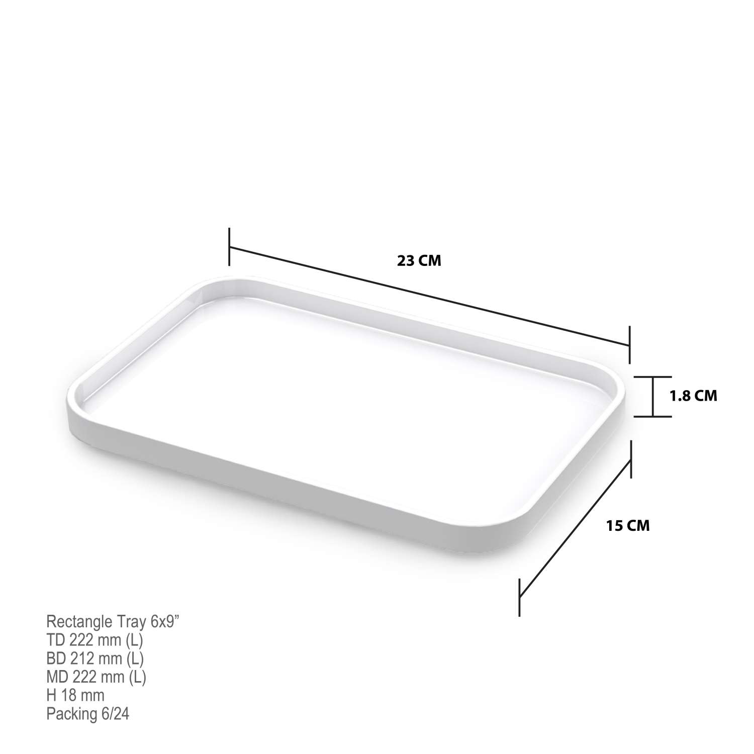 Ocean Verrine Ceramic Rectangular Tray 6x9 Inch