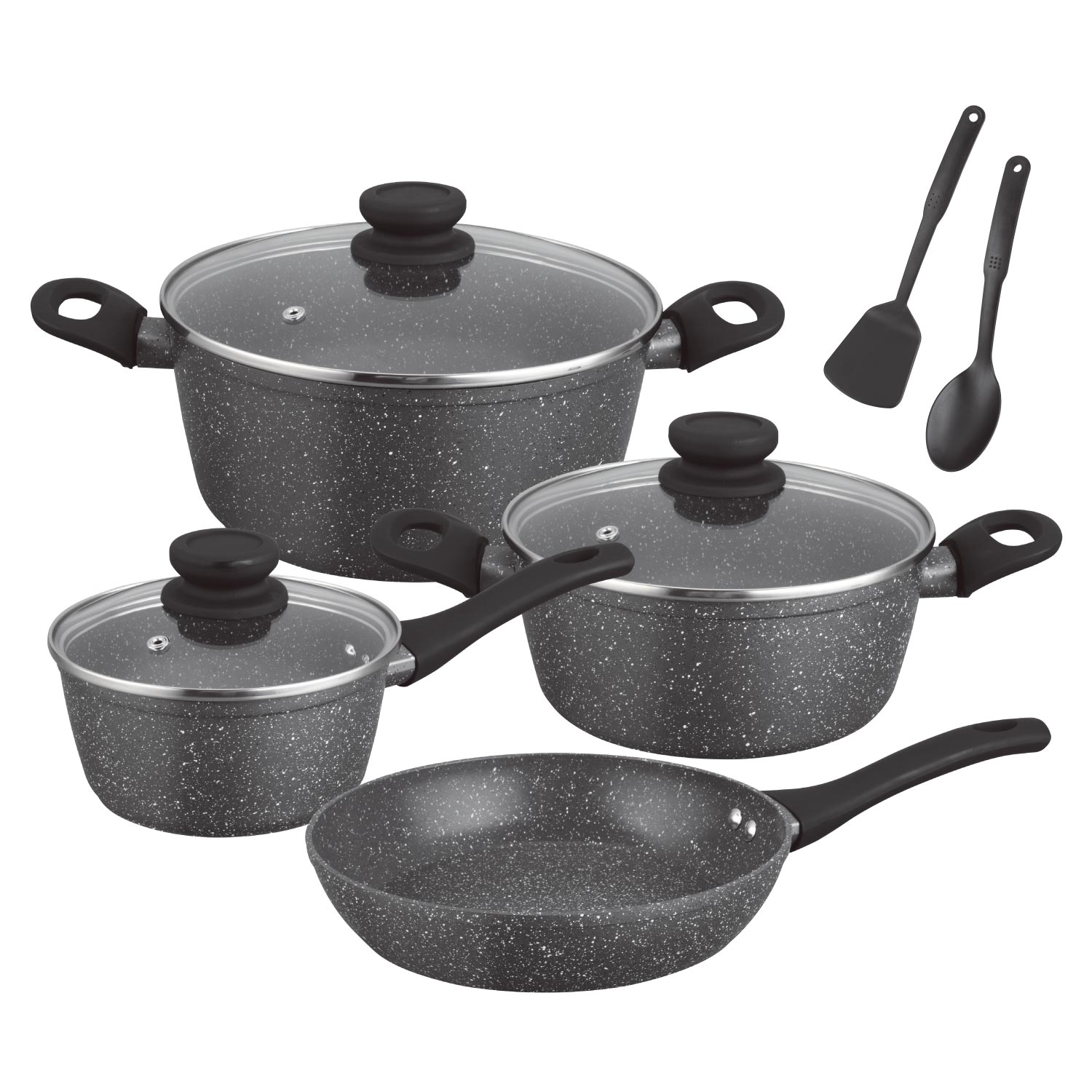 Kitchen Master 9 Pcs Granite Cookware Set