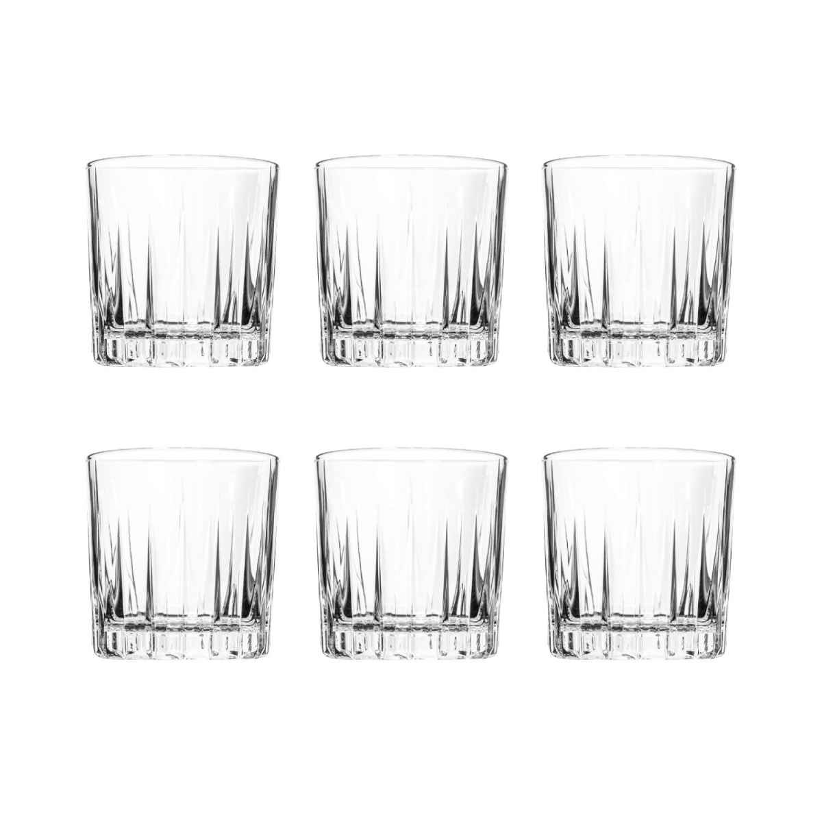 OCEAN TRAZE PRESENT (PRE) DOUBLE ROCK GLASS, PACK OF 6, 350 ML