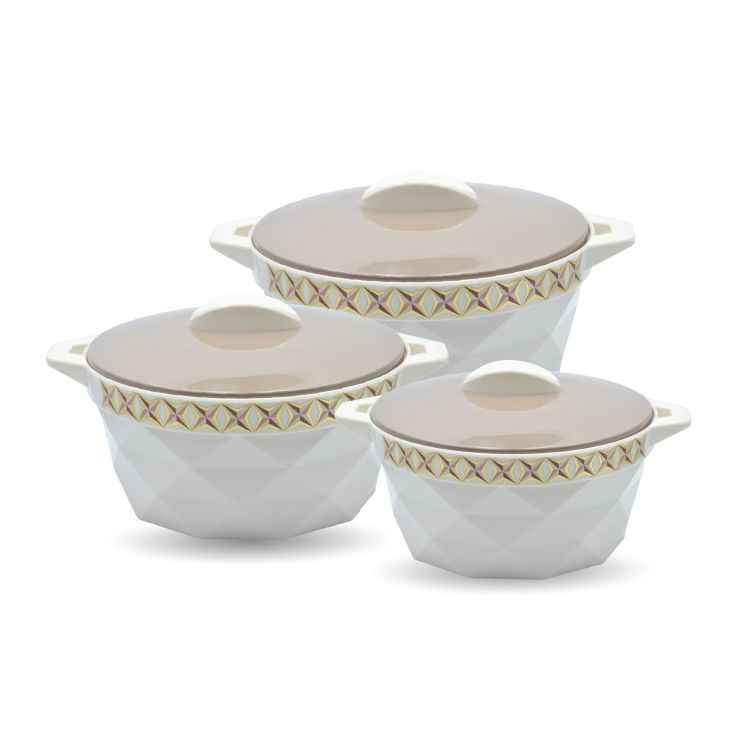 Selvel Plastic Diamond Casserole Set (Set Of 3)