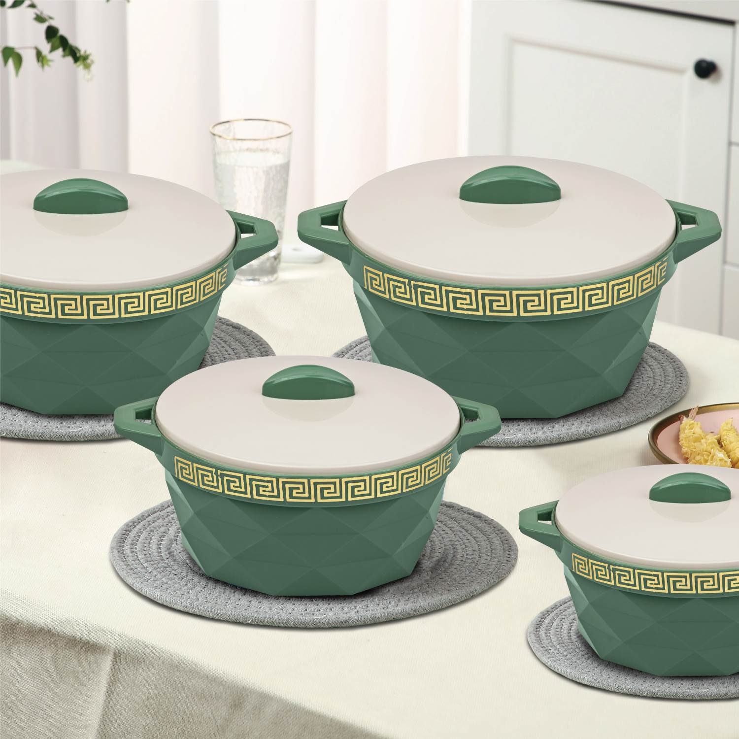 Selvel Diamond Casserole 4 Pc Set (1000/1500/2000/3000 Ml)