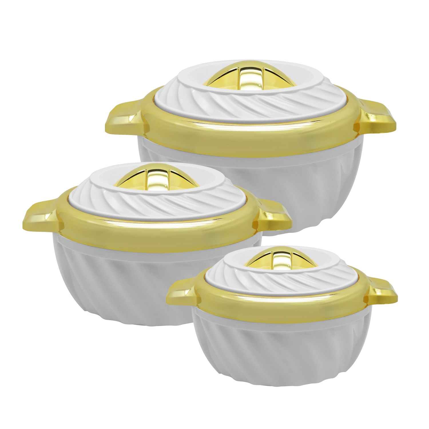 SELVEL SWIRL GOLD CASSEROLE SET HOTPOT SET 3 PC SET (1500/2000/3300 ML)