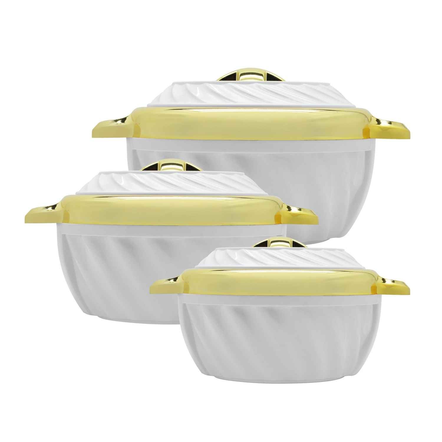 SELVEL SWIRL GOLD CASSEROLE SET HOTPOT SET 3 PC SET (1500/2000/3300 ML)