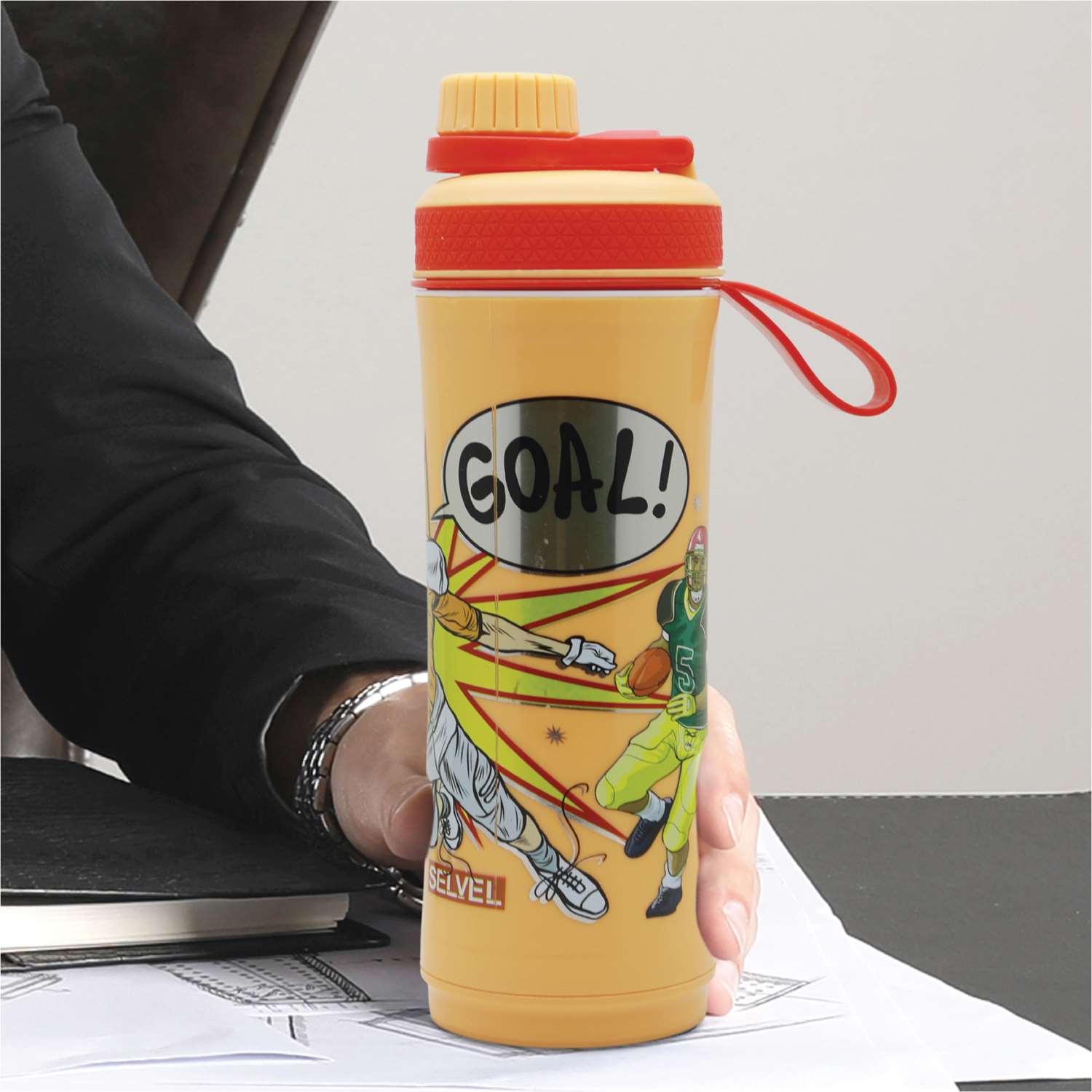 Selvel Cooltech Plastic Water Bottle Yellow 600Ml