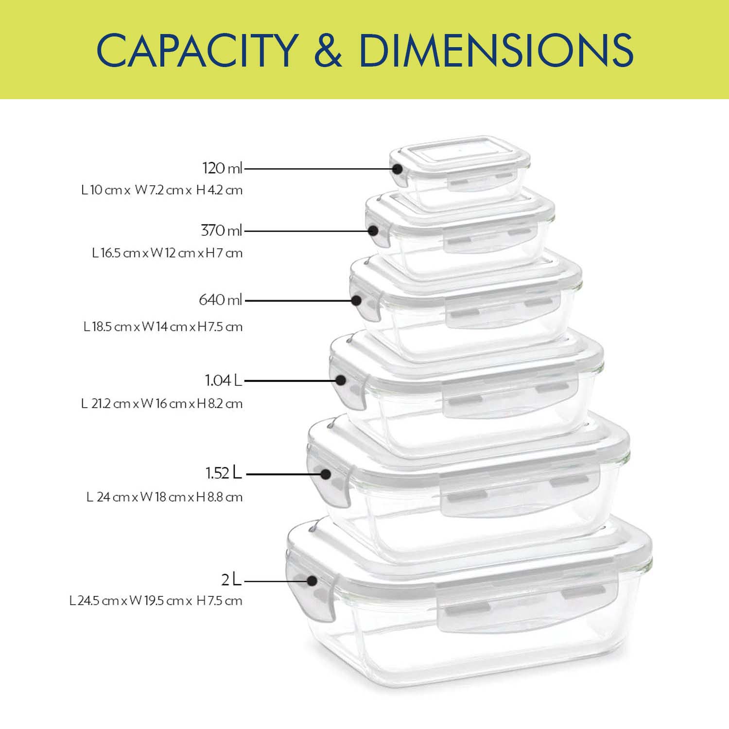 Borosil Klip-N-Store Rectangular Glass Storage Container With Air Tight Lid 